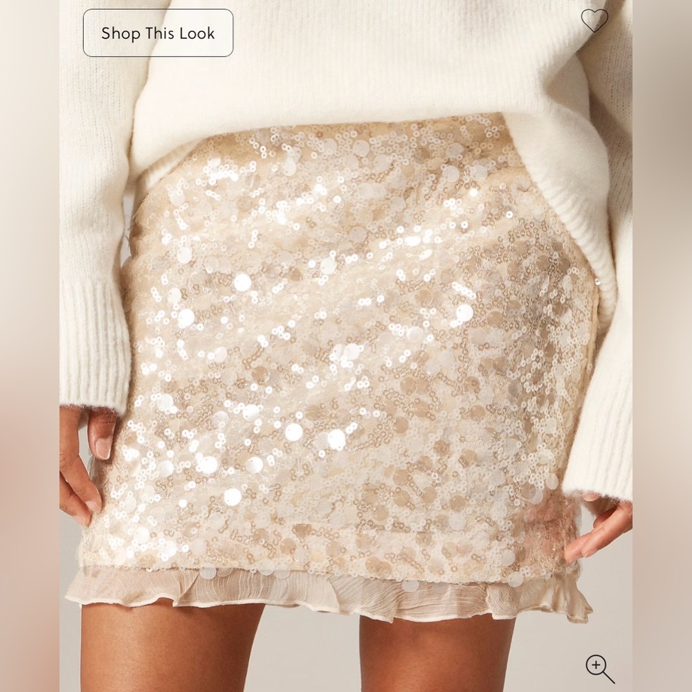 NWT J. Crew sequin ruffle trim mini skirt in candlelight